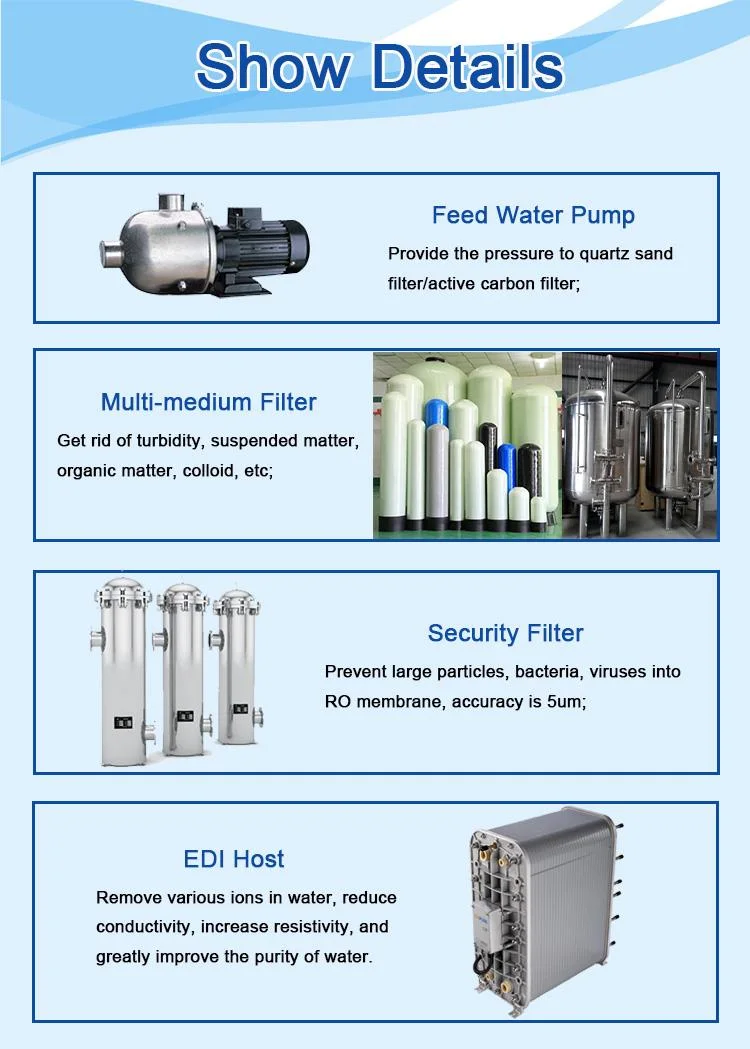 EDI Ultra Pure Water Plant RO Membrane EDI Water Treatment System