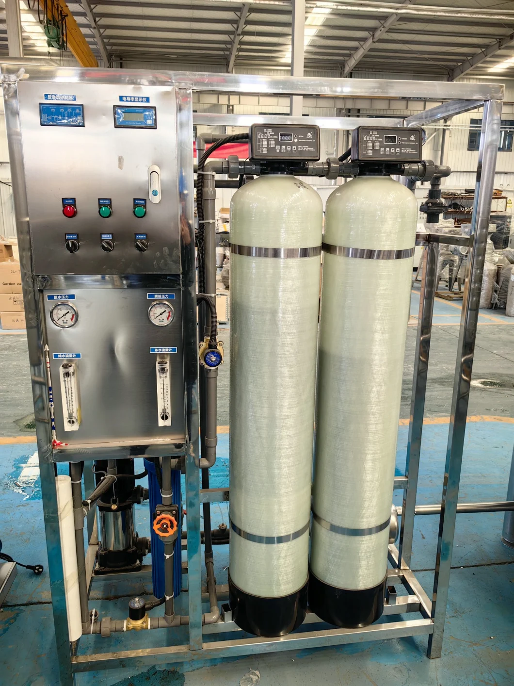 0.5t/H RO System with Softner+ EDI Ultra Pure Water System 500L Capacity